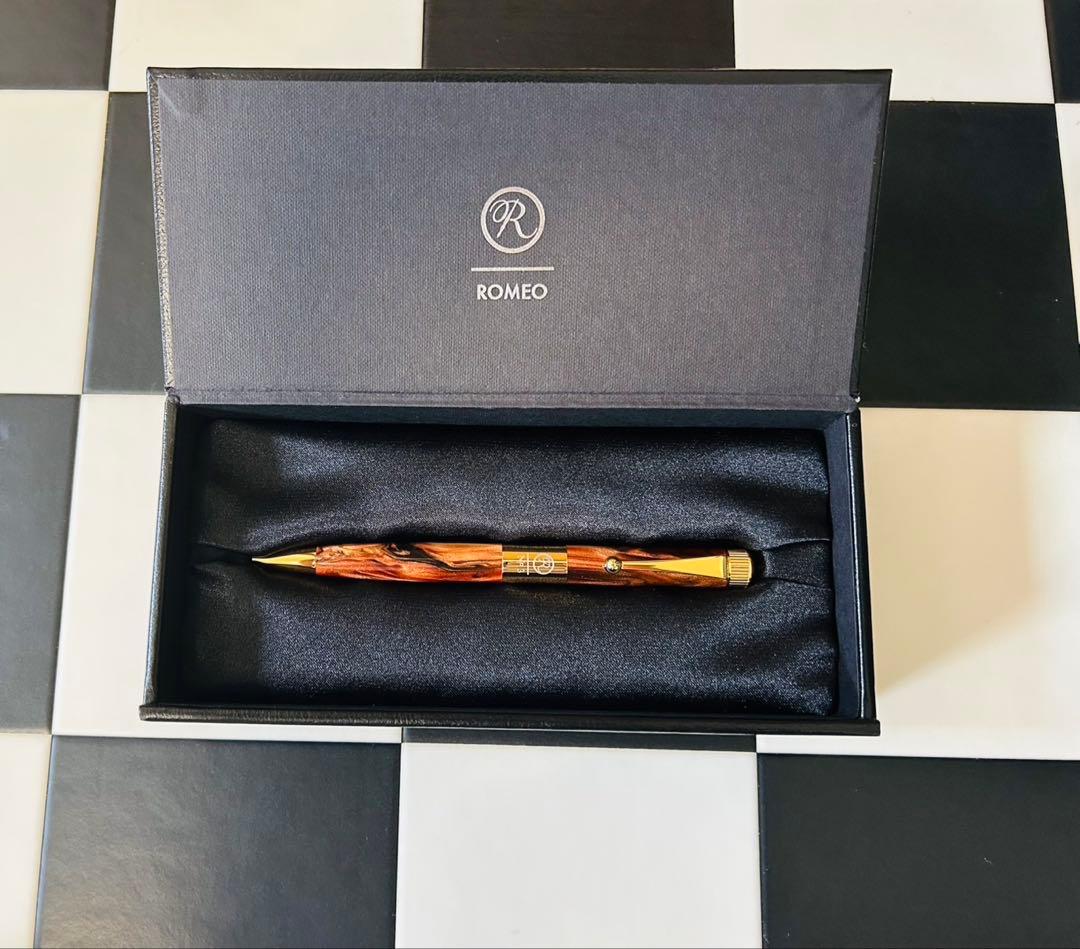 ROMEO No.3 オーリックアンバーボールペン 専用ケース付き