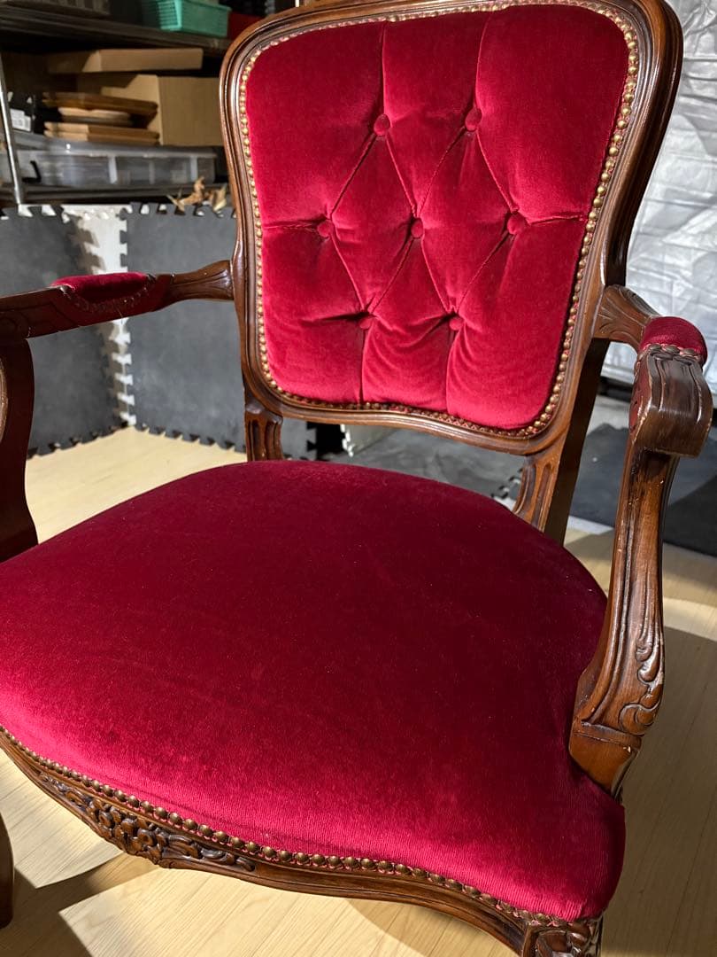 イタリア製　ヴェローナクラシック　アームチェア　モケット　猫足