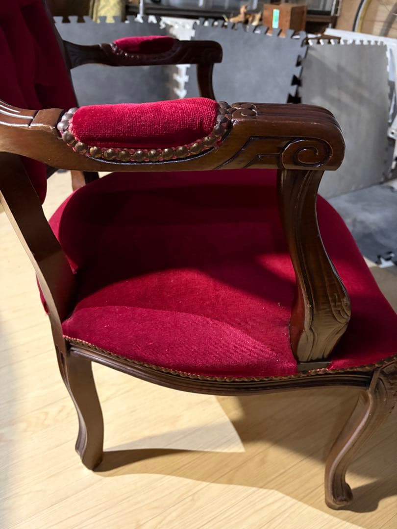 イタリア製　ヴェローナクラシック　アームチェア　モケット　猫足