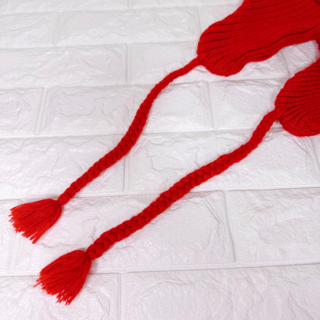 極美品✨TIGHTBOOTH タイトブース ボンバービーニー ニット帽 レッド