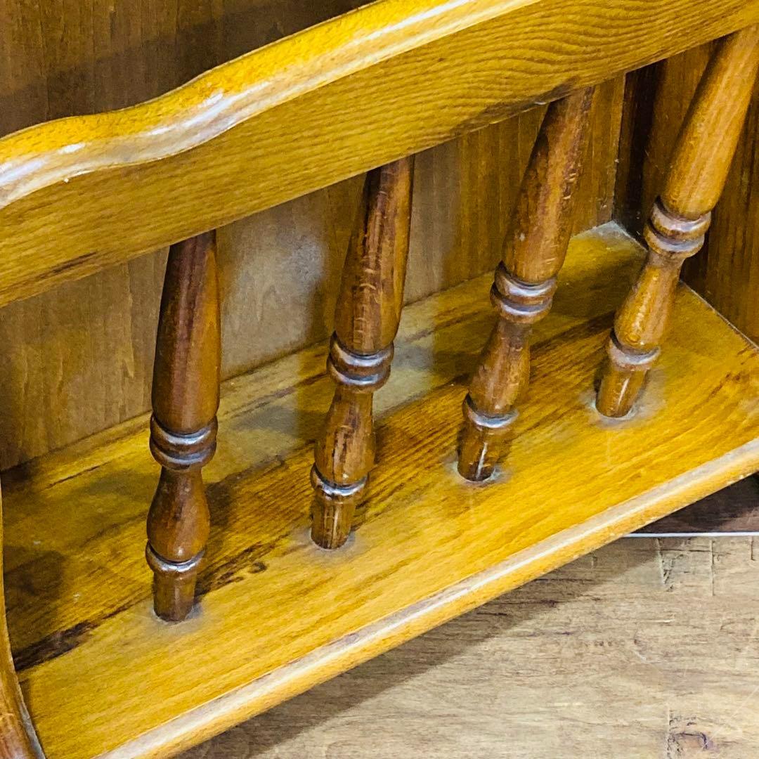 カリモク　アンティーク　レトロ　調　スリッパ　ラック　飾り棚　棚　電話台