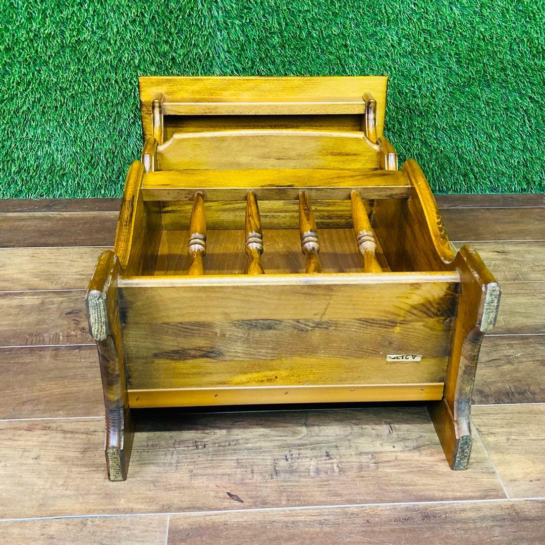 カリモク　アンティーク　レトロ　調　スリッパ　ラック　飾り棚　棚　電話台