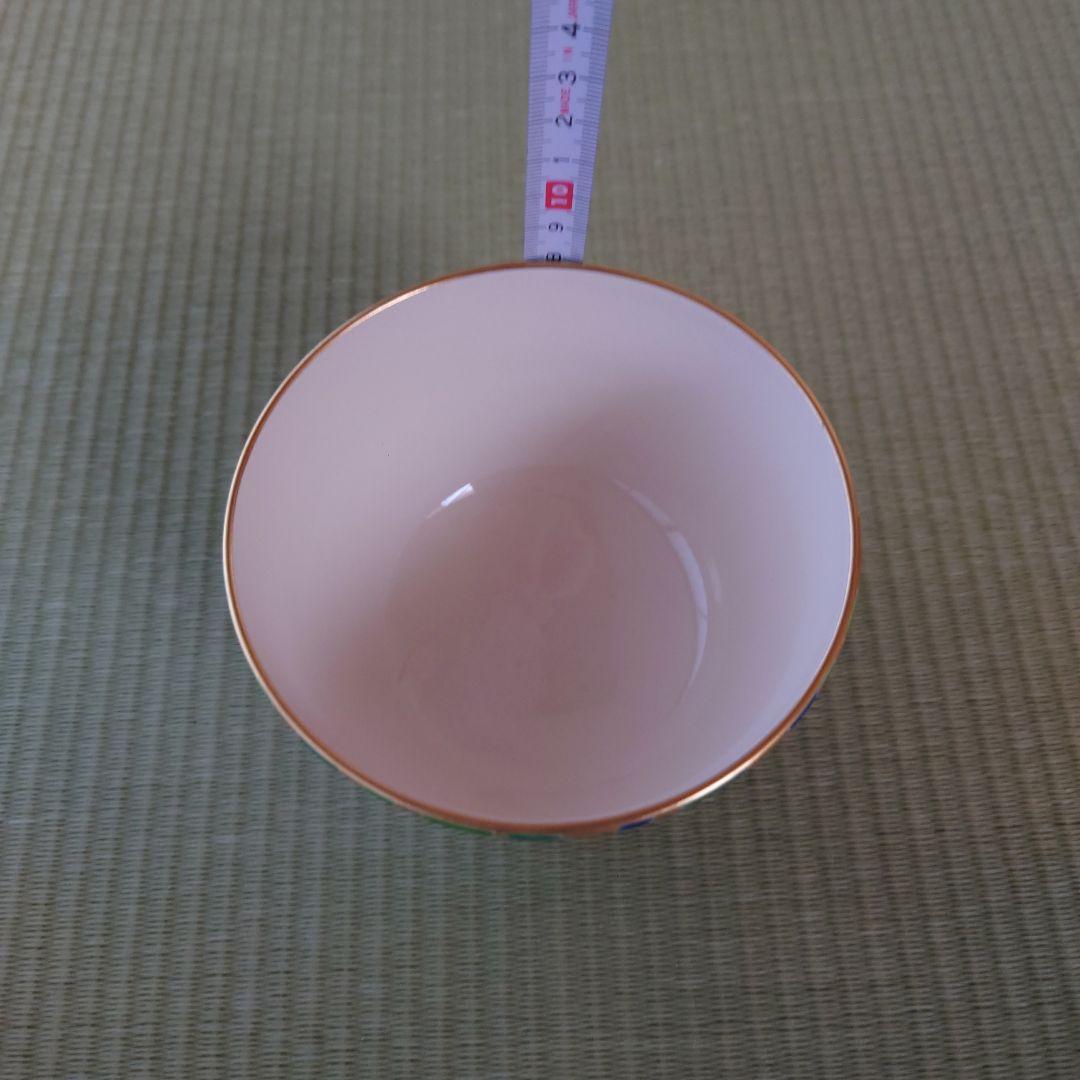 相模竜宝造　色絵金地竹林画　抹茶茶碗　茶道／茶道具