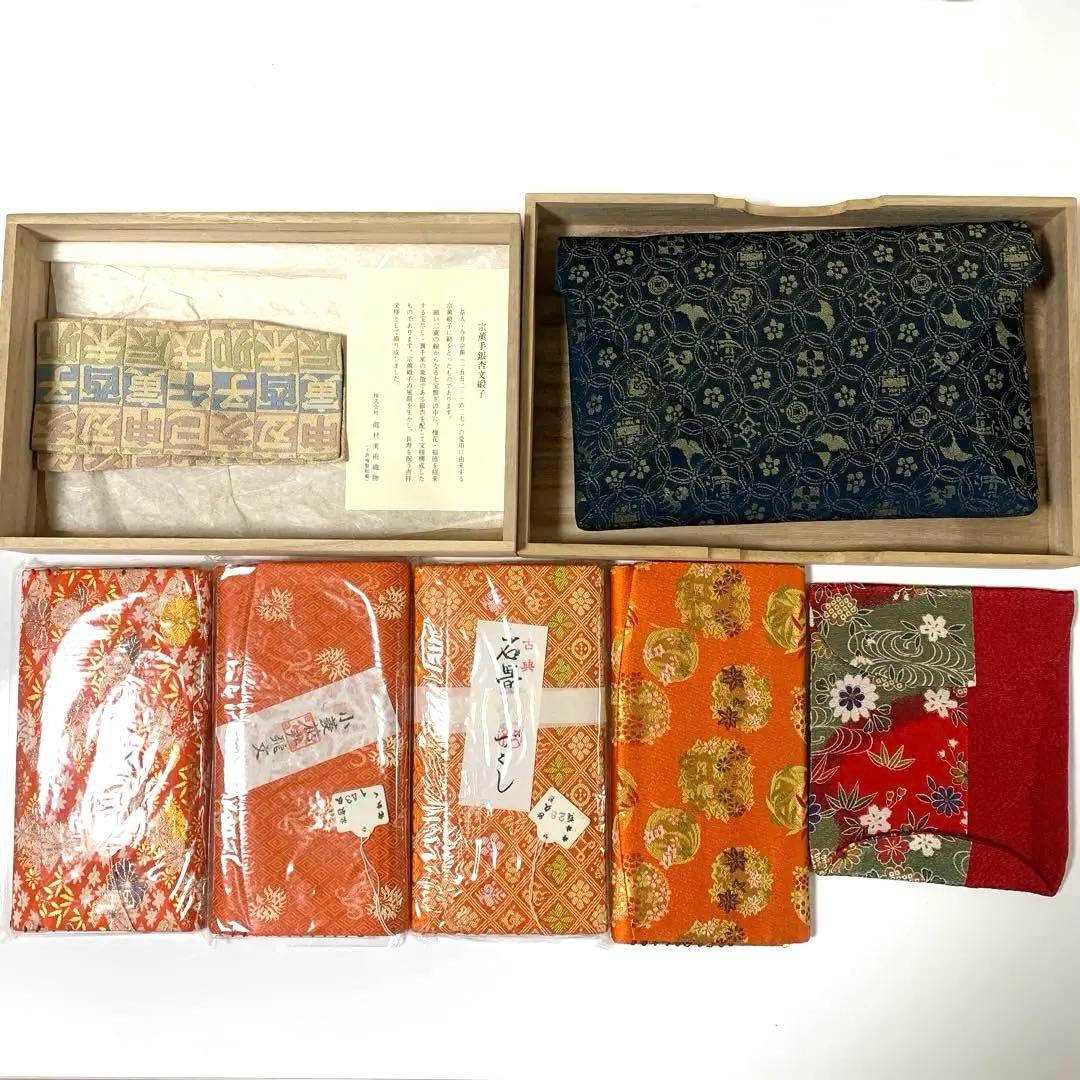 龍村美術織物 茶道用帛紗 6点セット 和柄 新品 美品 木箱付き