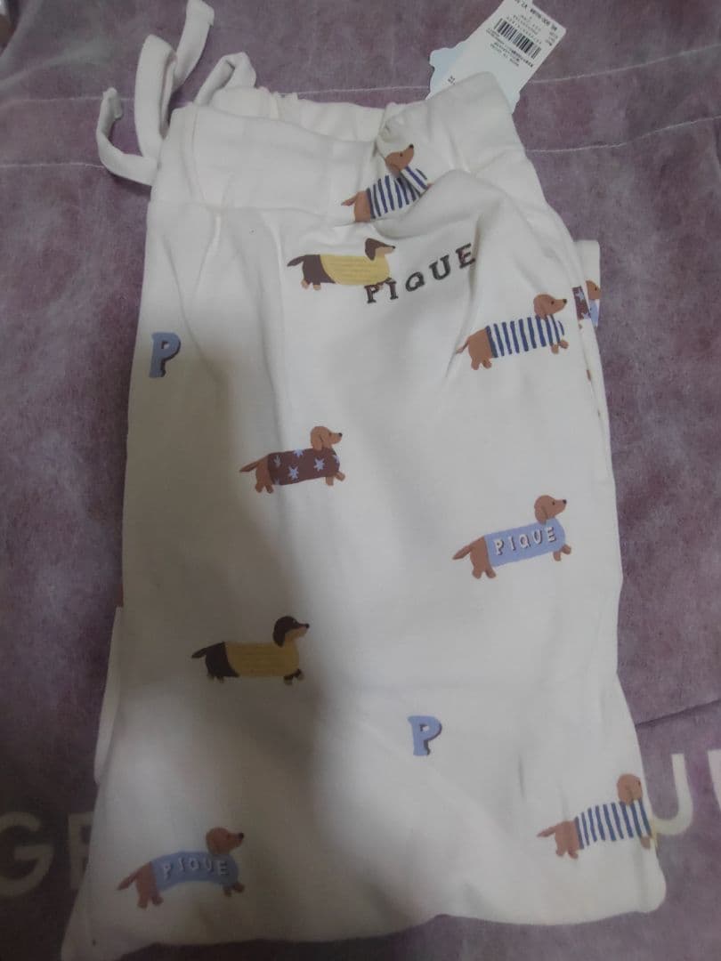 ジェラートピケ ダックスフンド カットソー ロングパンツセット