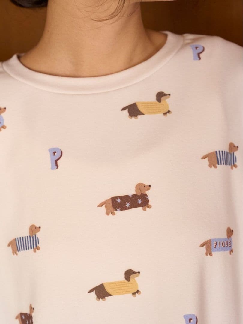 ジェラートピケ ダックスフンド カットソー ロングパンツセット