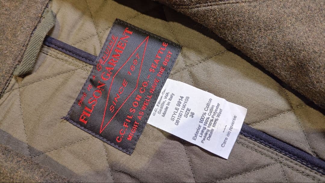 【美品】FILSON フィルソン キルティングジャケット