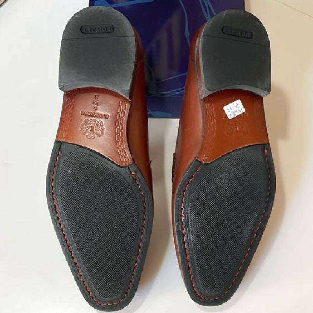 a.testoniブラウンレザーシューズ