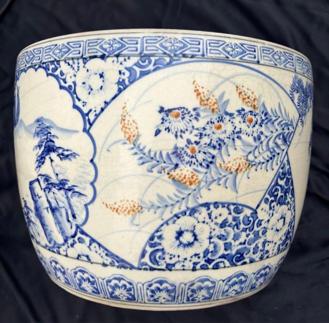 【美品‼︎送料込‼︎】火鉢 メダカ鉢 陶器鉢