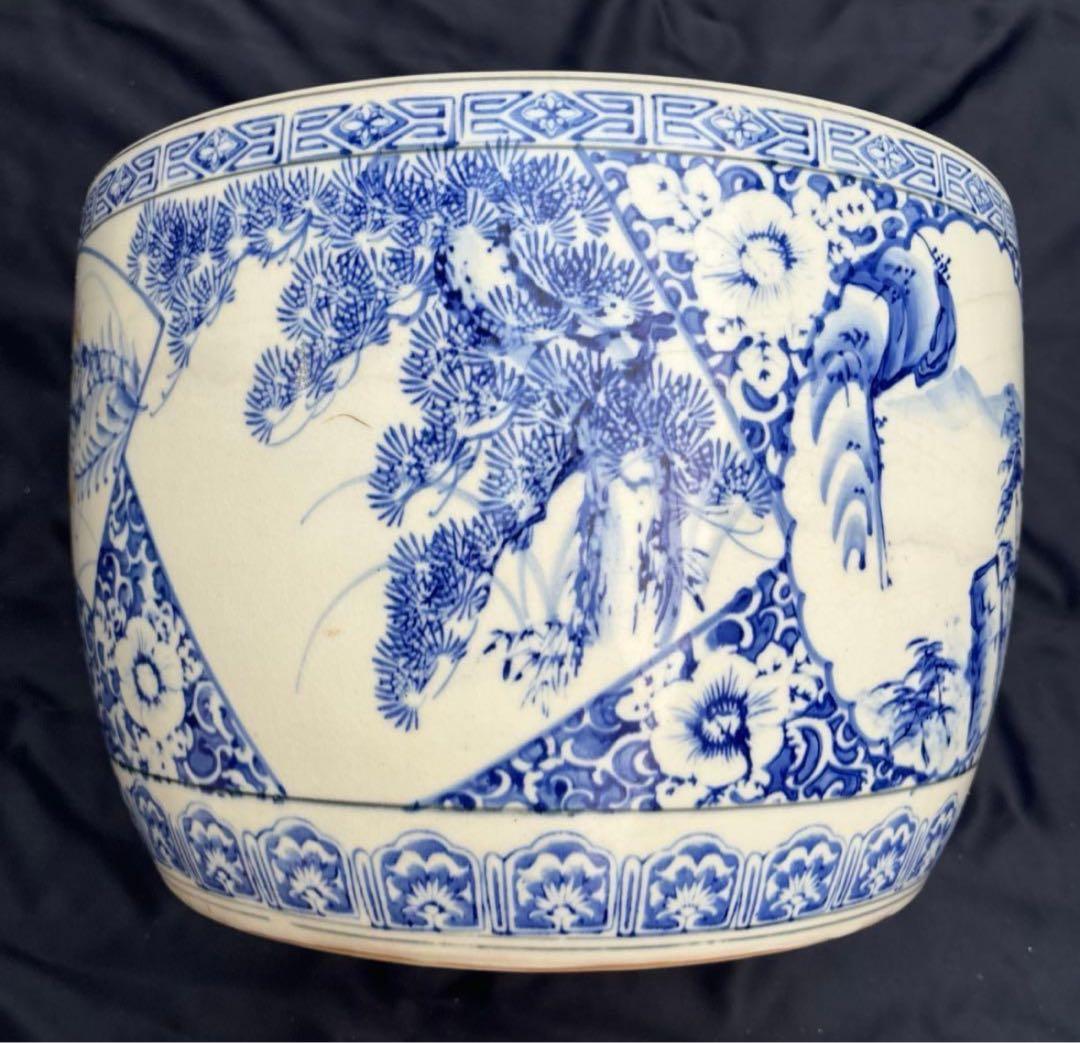 【美品‼︎送料込‼︎】火鉢 メダカ鉢 陶器鉢