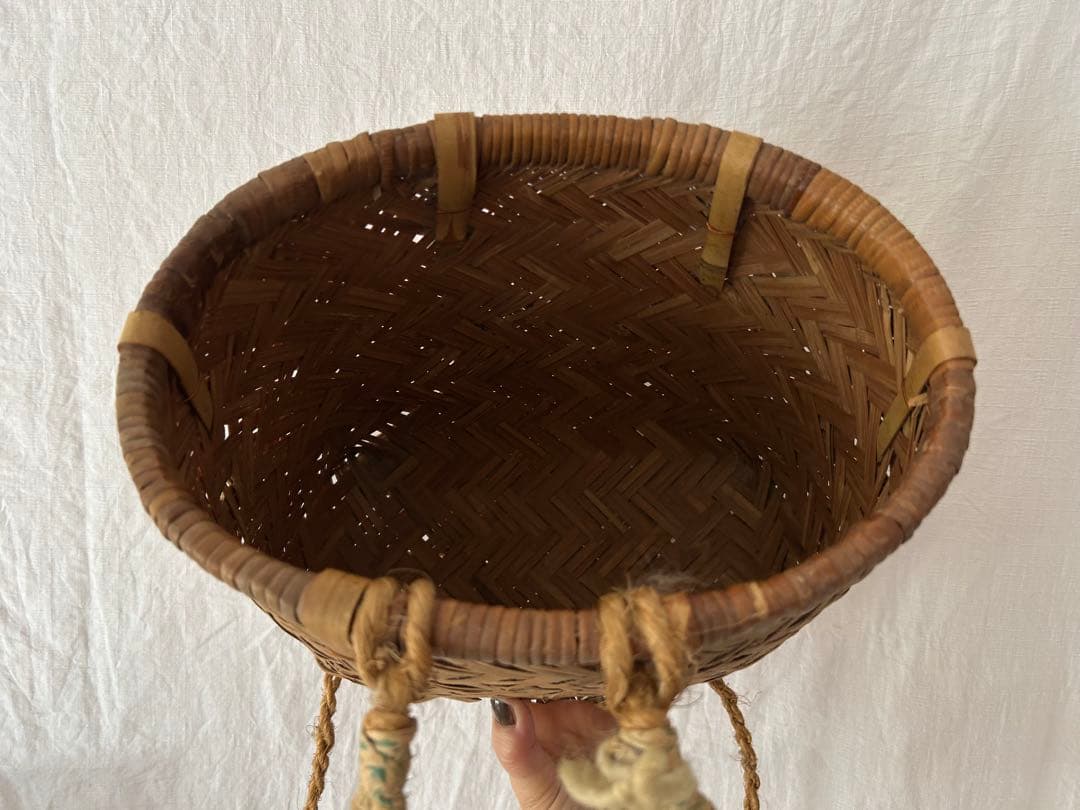 背負竹かご　竹籠 昭和アンティーク籠　しょいかご バッグ 古道具　古民具　レトロ