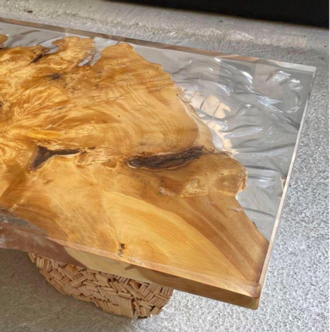 【♡YURIA♡】レジンテーブル 一点物 銀杏 クリスタル ハンドメイド