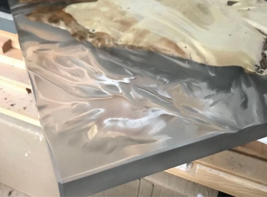 【♡YURIA♡】レジンテーブル 一点物 銀杏 クリスタル ハンドメイド