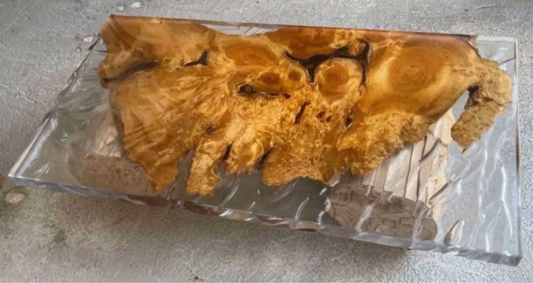 【♡YURIA♡】レジンテーブル 一点物 銀杏 クリスタル ハンドメイド