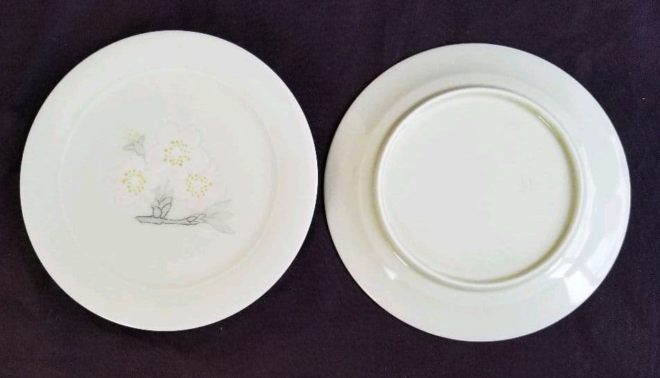 彩磁桜花文平皿 五枚組 (未使用 新品同様)