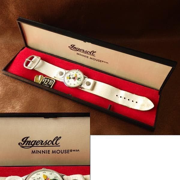 激レア★箱付★1950年代頃 ディズニー ミニーマウス アンティーク手巻き腕時計