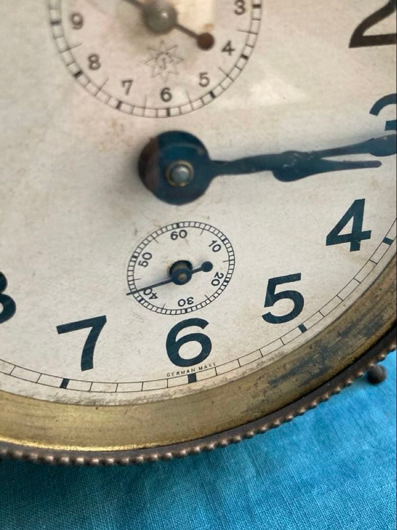 アンティーク　へそ目型目覚まし時計　置時計　ユンハンス/JUNGHANS ドイツ