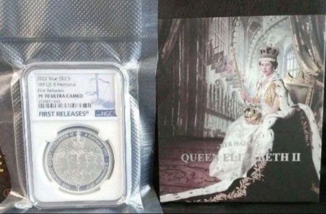 【最高鑑定】 エリザベス2世 追悼記念 NGC PF70 1オンス銀貨 純銀