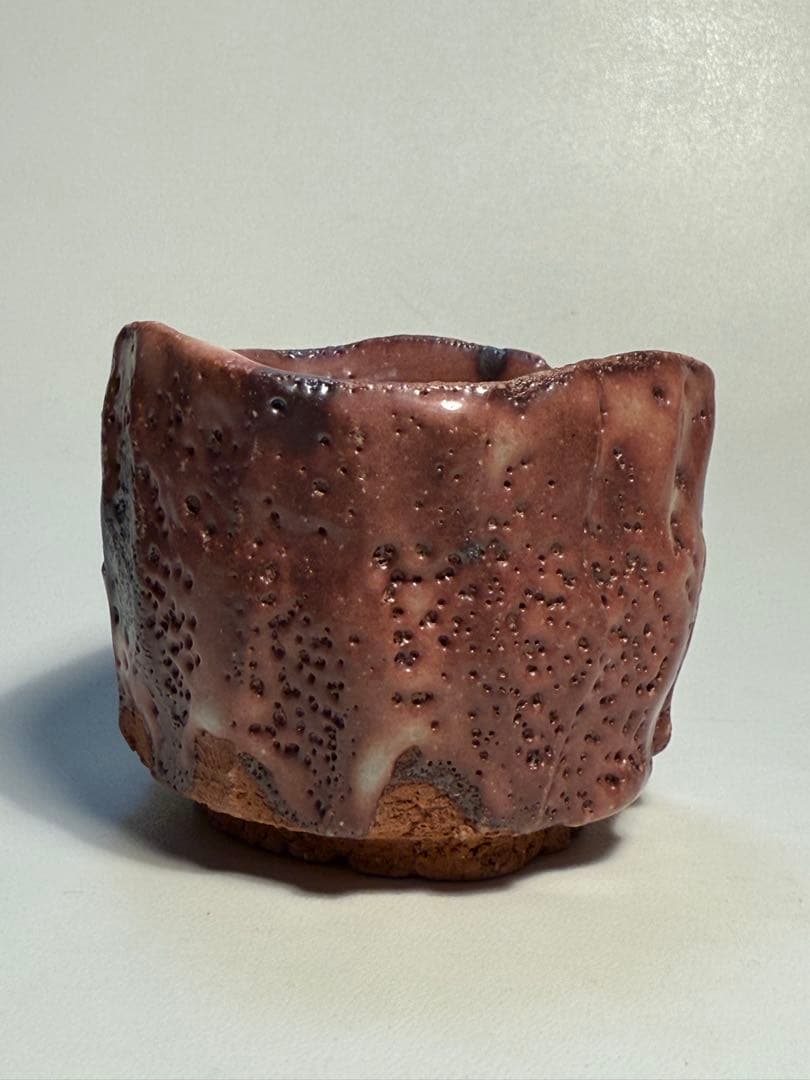 山田和　志野手斧目ぐい呑　共箱、共布、栞　未使用