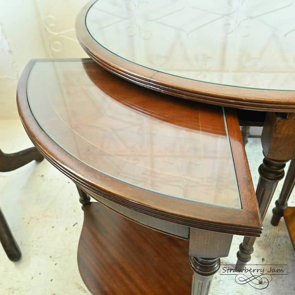 【早い者勝ち】L3705-264 英国アンティーク 丸テーブル ネストテーブル