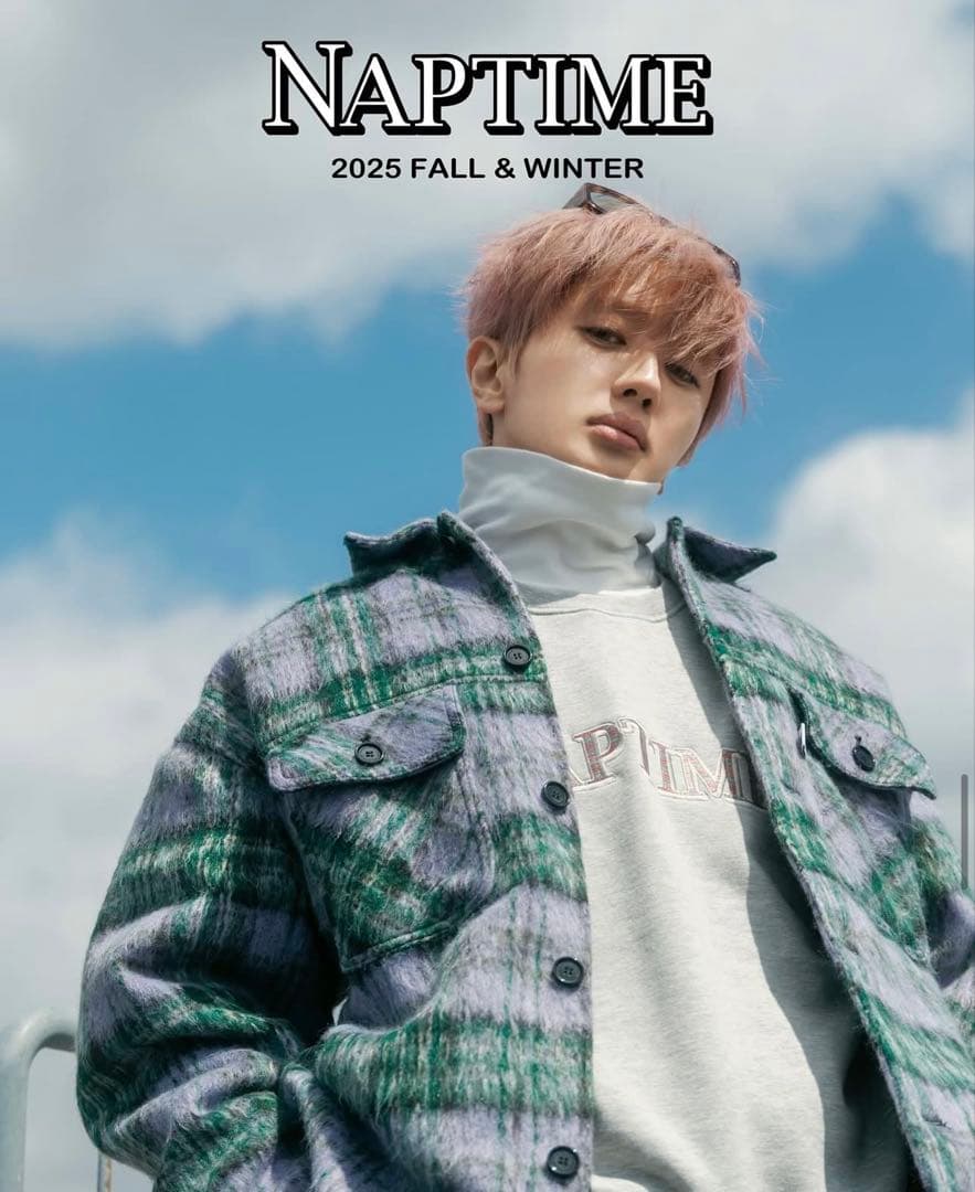 naptime チェック中綿ジャケット　パープル