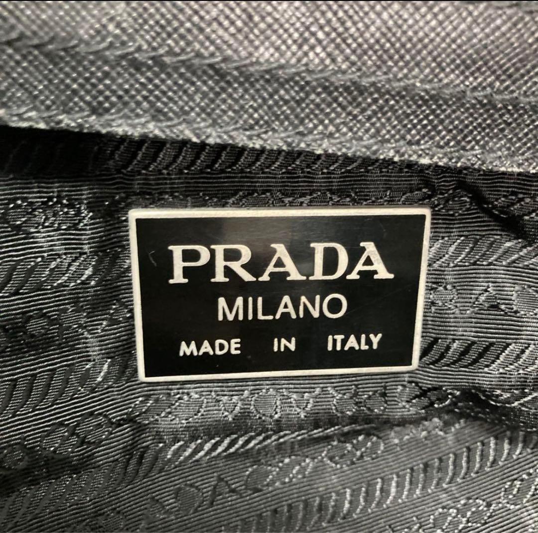 プラダ ボストンバッグ 2WAY ショルダー 南京錠 ネームプレート ブラック