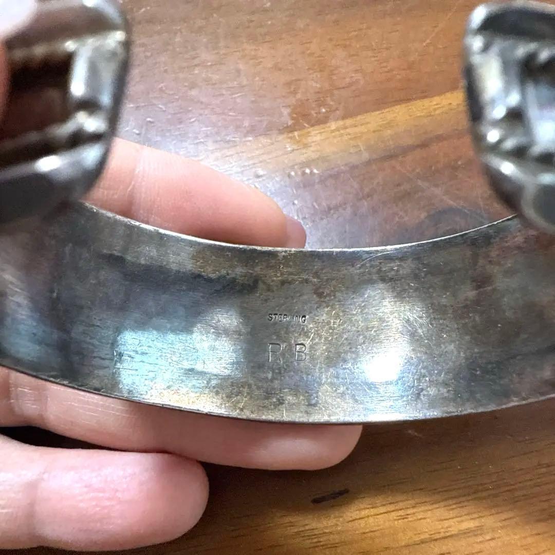 専用!!希少ヴィンテージ ターコイズ装飾シルバーバングル