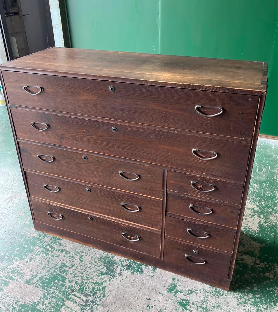 和箪笥 昭和レトロ 当時物 インテリア アンティーク ビンテージ 鉄金具