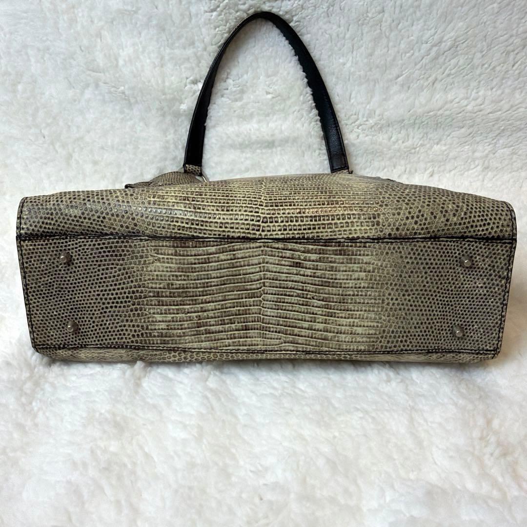 【極美品・JRA認定】リザードレザー ハンドバッグ トカゲ革 日本製 191