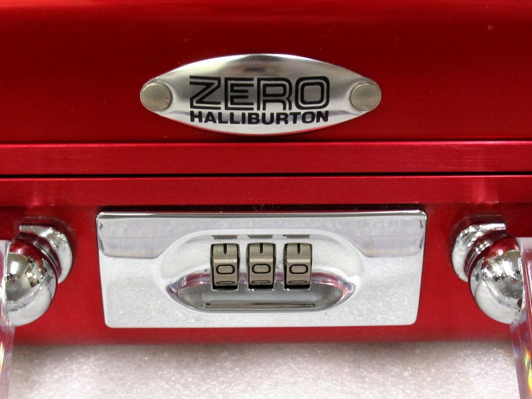 ゼロハリバートン アタッシュケース レッド系色 クリアハンドル 展示未使用品