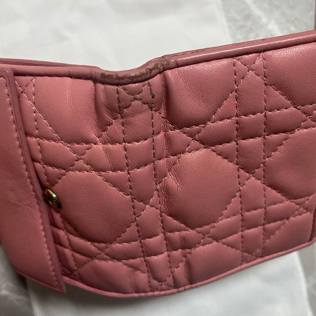 【1/3限定値下げ】即購入◎Dior ピンク キルティング 三つ折り財布