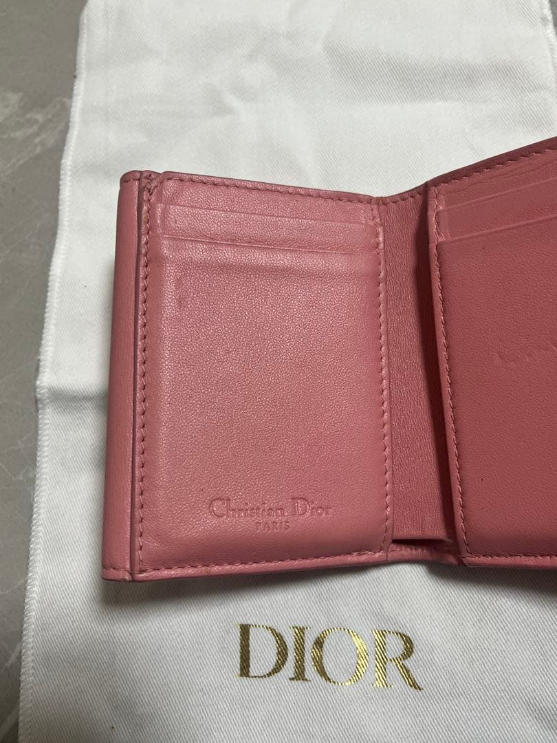 【1/3限定値下げ】即購入◎Dior ピンク キルティング 三つ折り財布