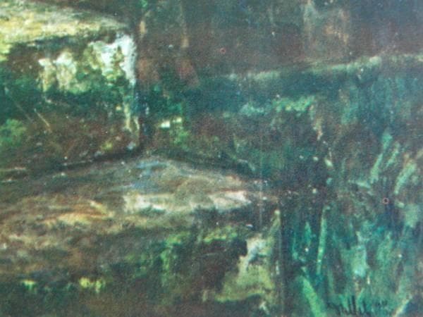 スカルノ大統領所蔵、バリの寺院正門、希少画集画、新品額装付