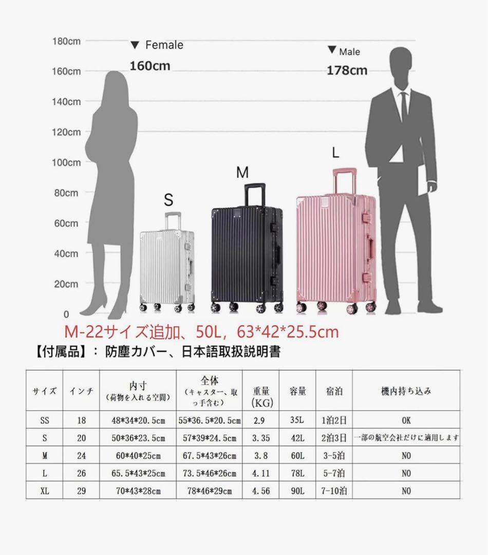 Yuweijie スーツケース　ブルー　XL 大容量