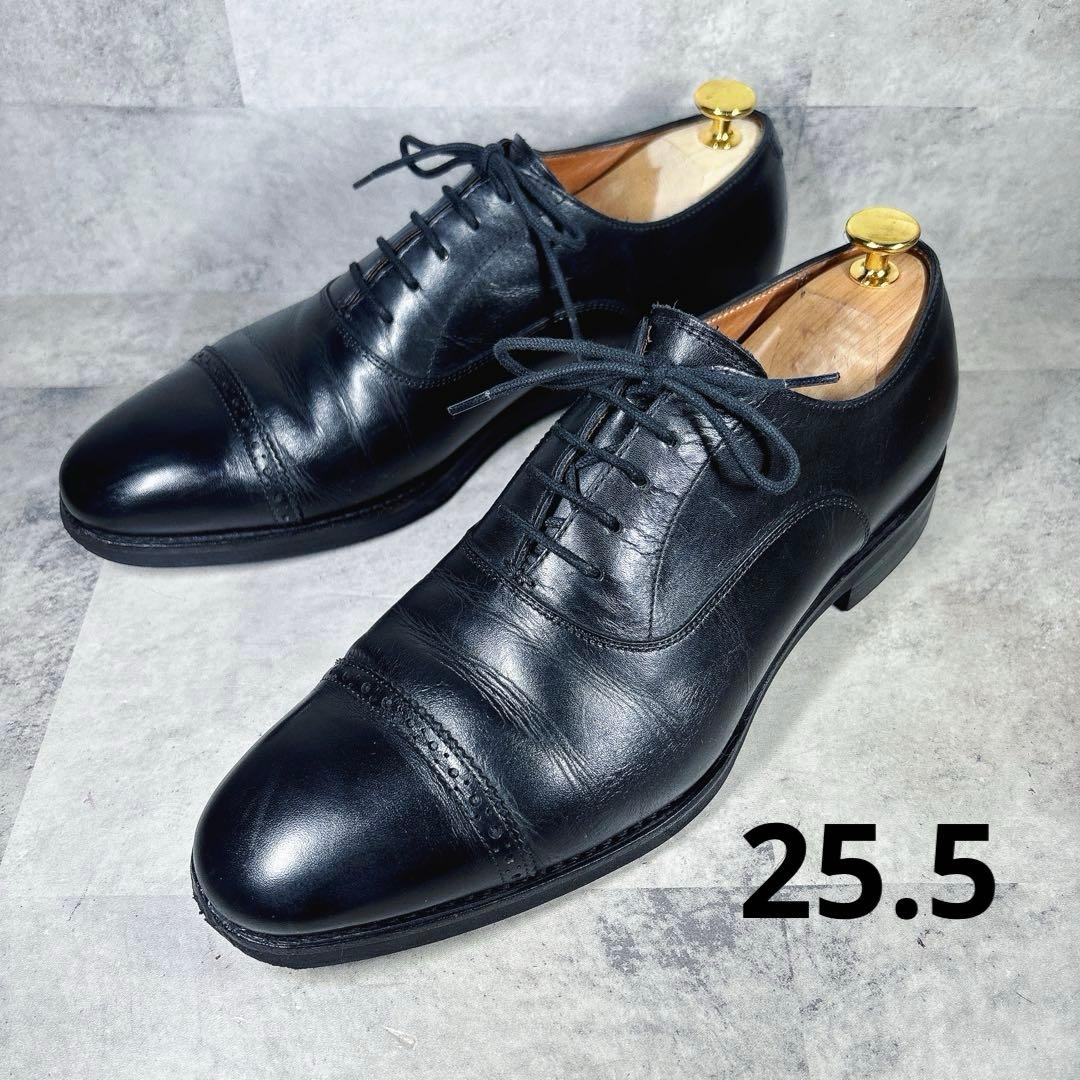 良品✨ユニオンインペリアル 7.5 ストレートチップ 本革 黒 撥水