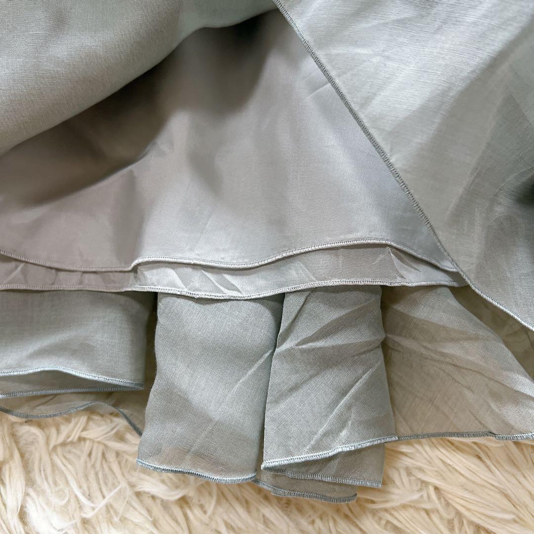 FOXEY フォクシー　シアーサーキュラースカート　グリーン