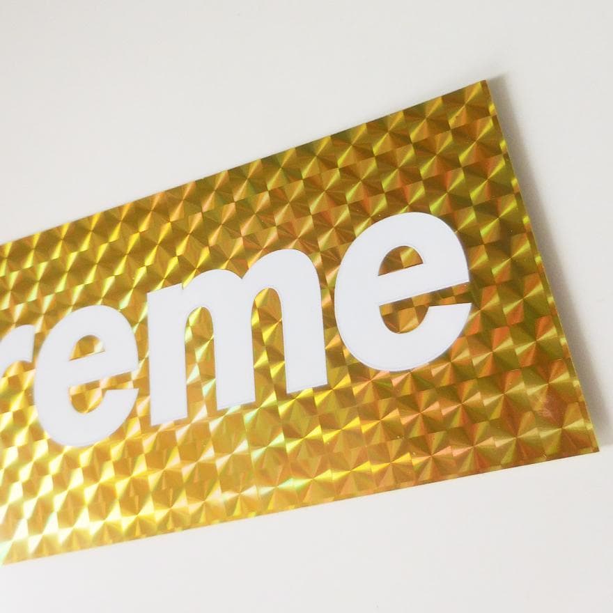 Supreme ホログラム ボックスロゴ ステッカー イエロー