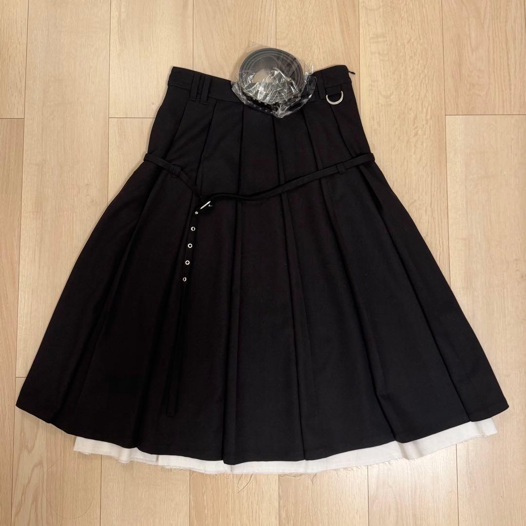 スカート Judin Belted layered pleats midi skirt