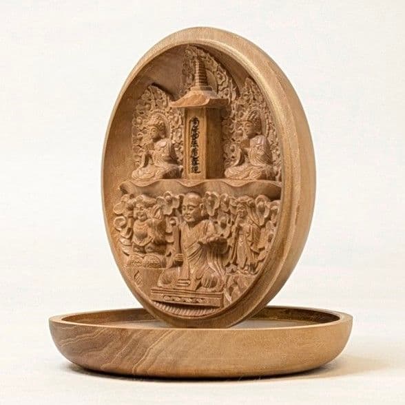 【フォロー割・新品】 香合仏　日蓮宗　白檀　仏龕　懐中仏　日蓮　仏像