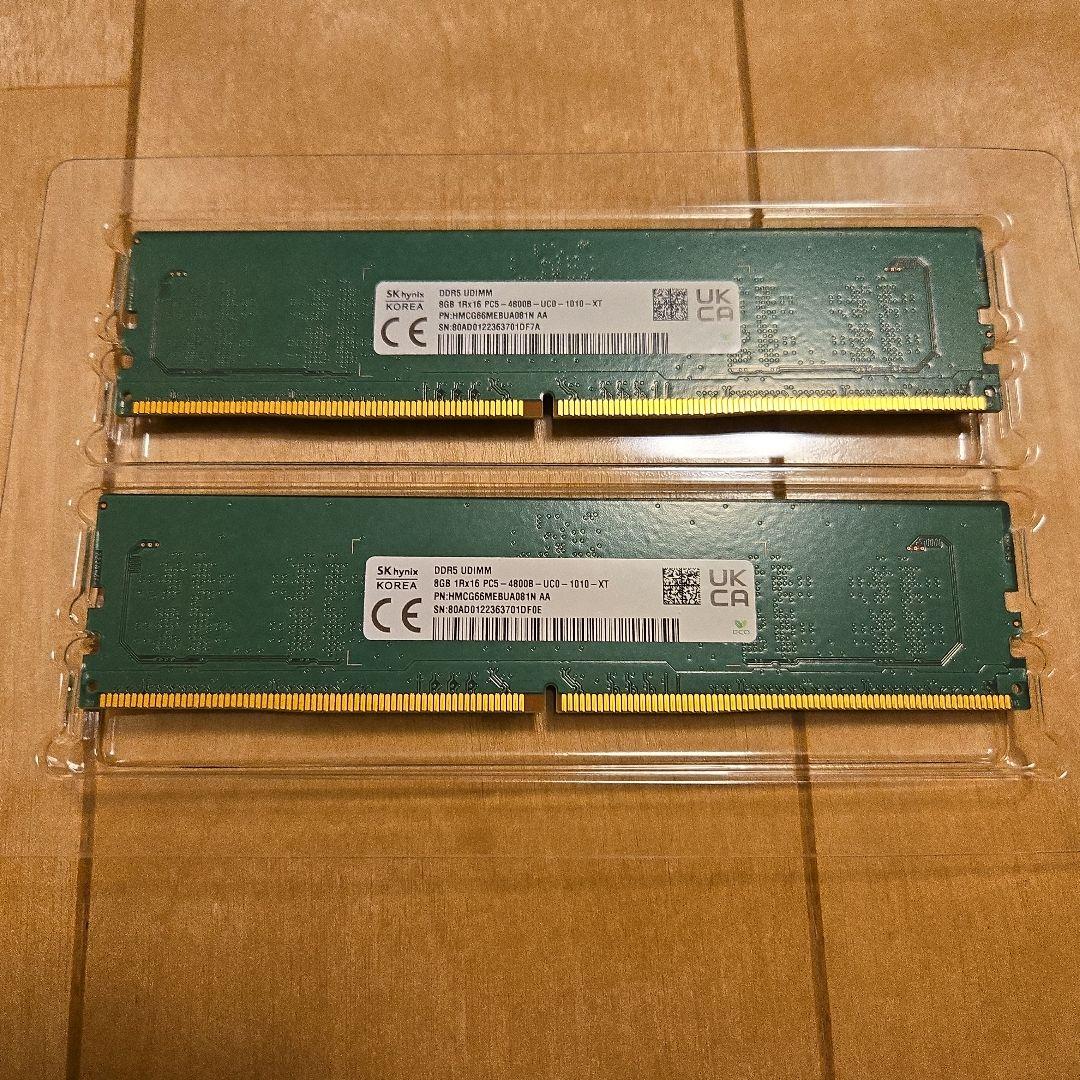 そ*く様 SK hynix 16GBメモリ DDR5-4800 8GBx2