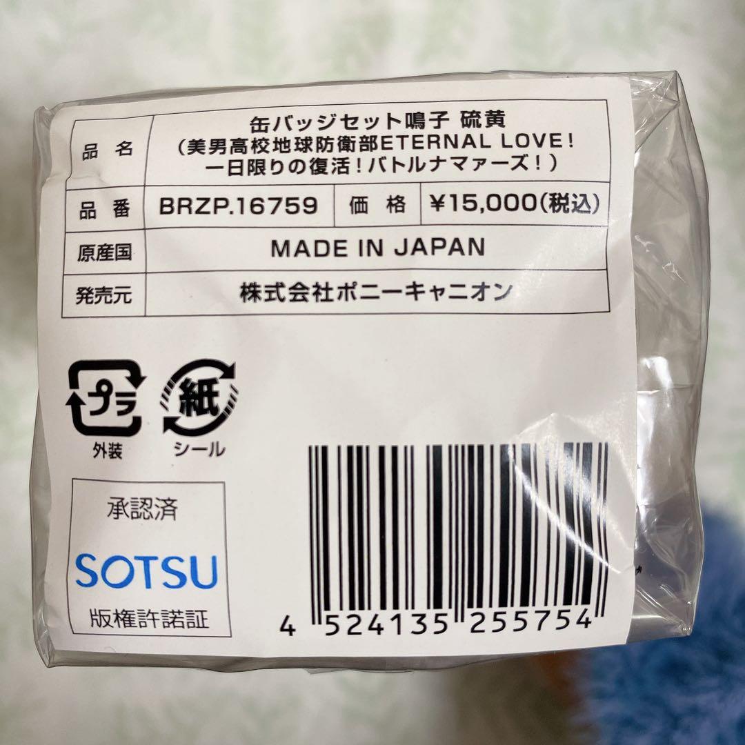 美男高校地球防衛部ETERNAL LOVE 鳴子硫黄 缶バッジセット