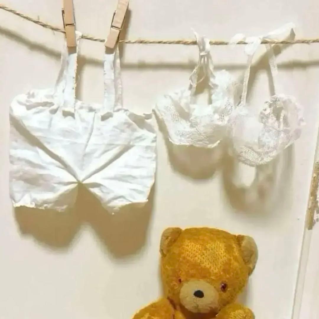 DDRベア 古い子　アンティークベア　アンティークテディベア　ボネ襟パンツ付き