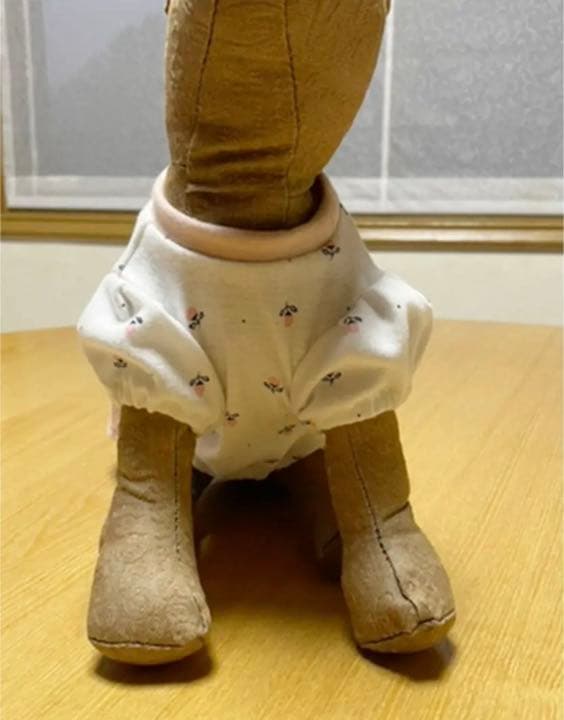 ハンドメイド犬服　ピンクの小花のパフスリーブワンピ