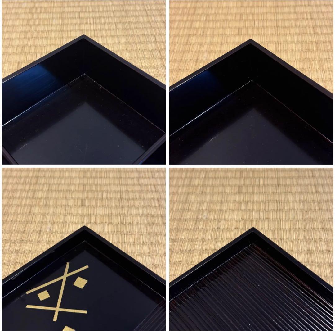 木製漆塗り 初瀬川柳菴 作 柳筥 出世膳 5客 茶懐石道具 弁当箱 共箱