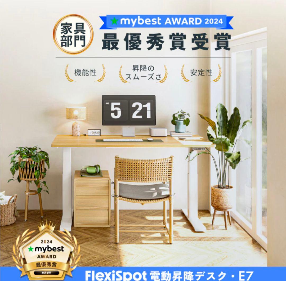 【おみなえし】KARLBY / FLEXISPOT 昇降式パソコンデスク