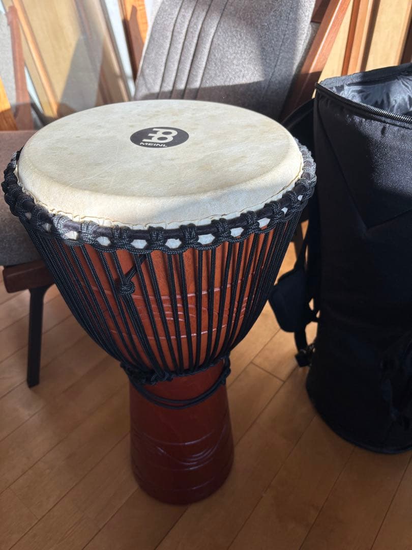 木製ジャンベ　マイネル　専用バッグ付き