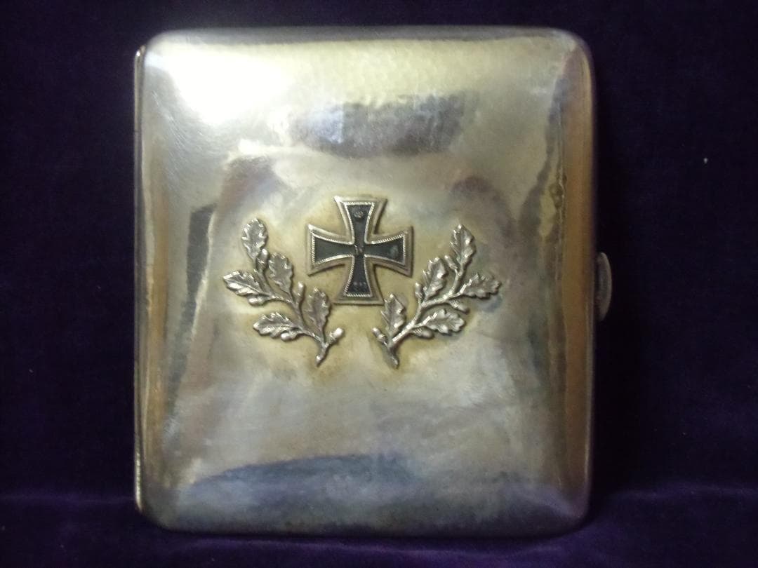 Ｗ帝政ドイツ軍/プロイセン王国＊鉄十字８００銀製シガレットケース（実物）