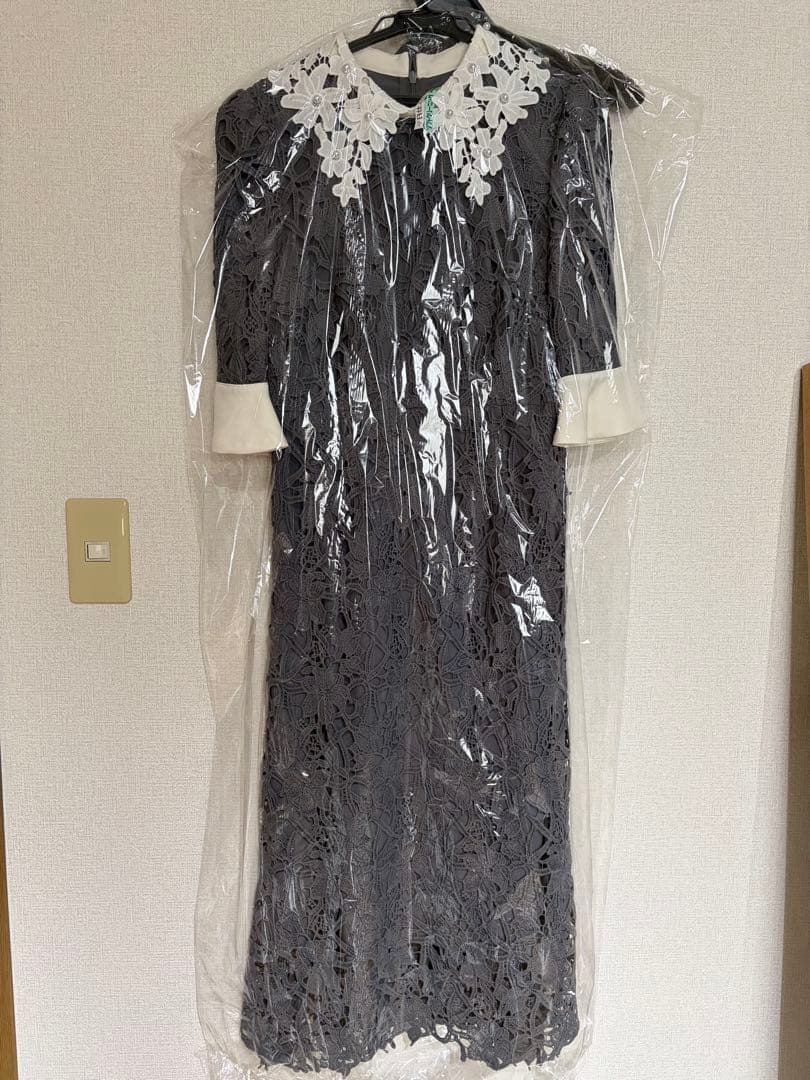 Leja 花柄レース刺繍 Aラインワンピース