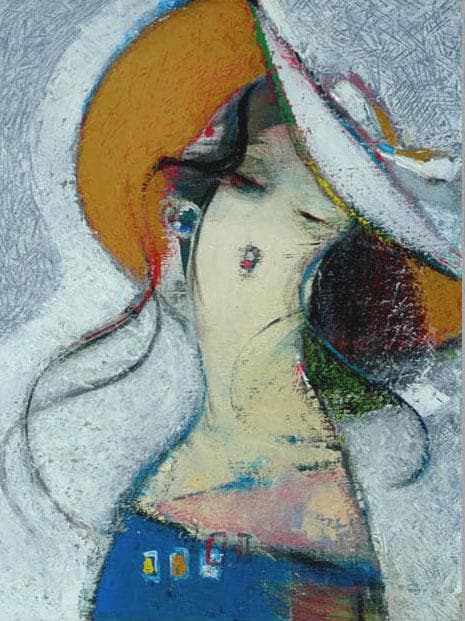 油絵 菅家令子 絵 絵画 インテリア 額付(白) F6-081812 人物 女性