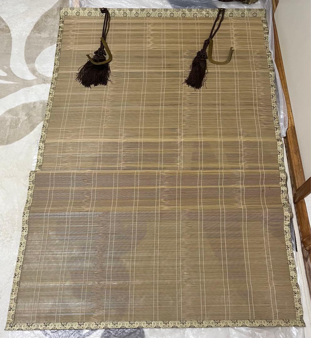 簾　御座敷すだれ　房・金具付 横88.5㎝ 縦165㎝　2点セット 茶道具 御簾